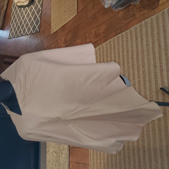 Flannel fleece poncho/wrap in a neutral toast shade. - Picture 1 of 6